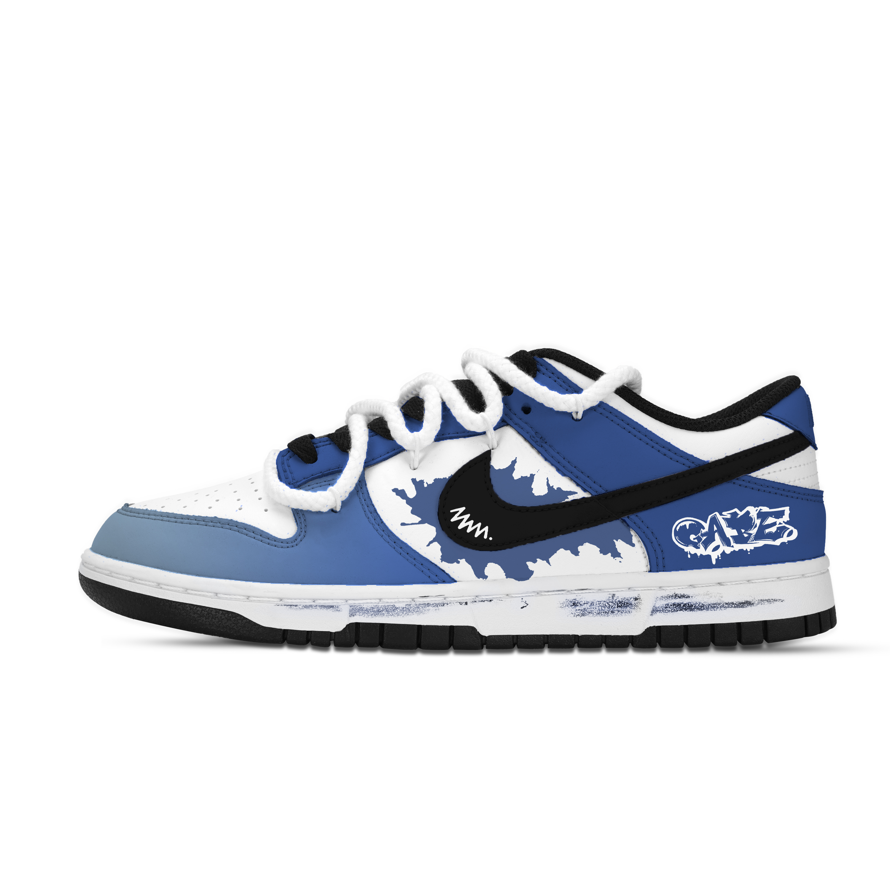 Nike Dunk Blue Music Chapter Abrasion Resistant Low top Skateboard Shoes Unisex Blue White