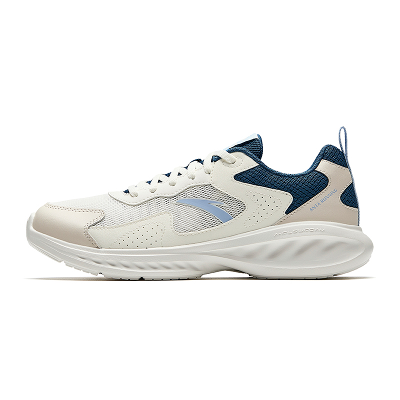 Anta Slip Resistant Breathable Coverage Low Top Casual Running Shoes Men's Beige Blue
