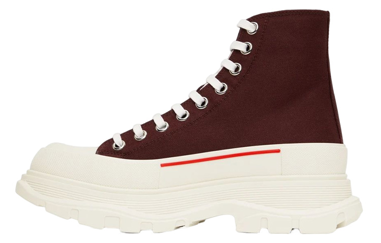 Alexander McQueen Tread Slick Boots 'Burgundy White'