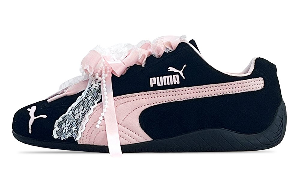 PUMA Speedcat Collection Lace Tale Low Top Casual Shoes Unisex Black Pink