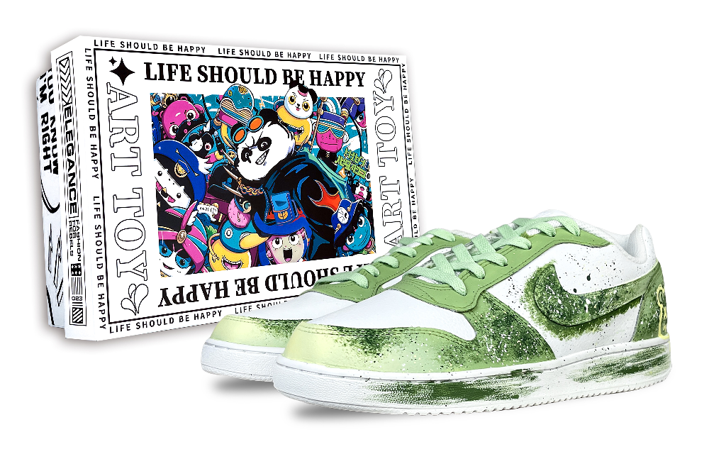 Nike EBERNON Skateboard Shoes Unisex Low Top White Green