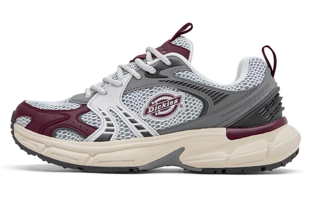 Dickies Durable Breathable Coverage Low-Top Chunky Sneakers Men's Silver Red