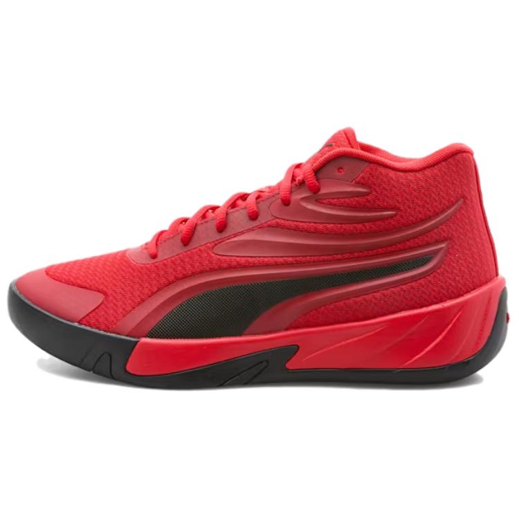PUMA Court Anti Slip Wear Resistant Mid Top Basketball Shoes Unisex Red
