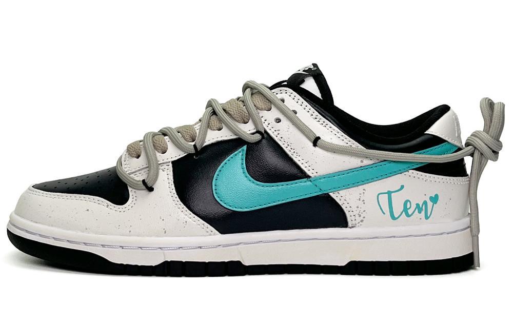 Nike Dunk Skateboard Shoes Men Low-Top Beige Black/Blue