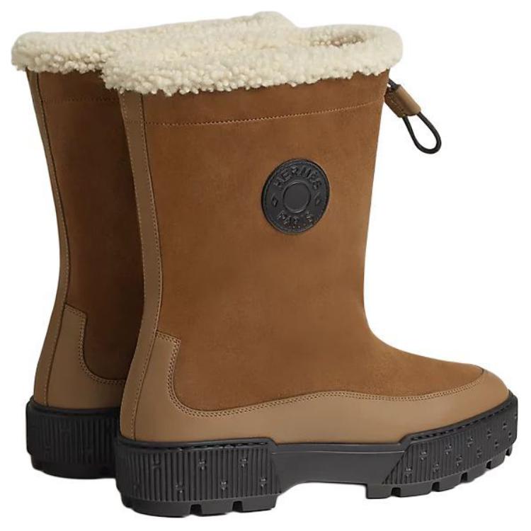 HERMES Journey Ankle-Length Snow Boots Women's Brown