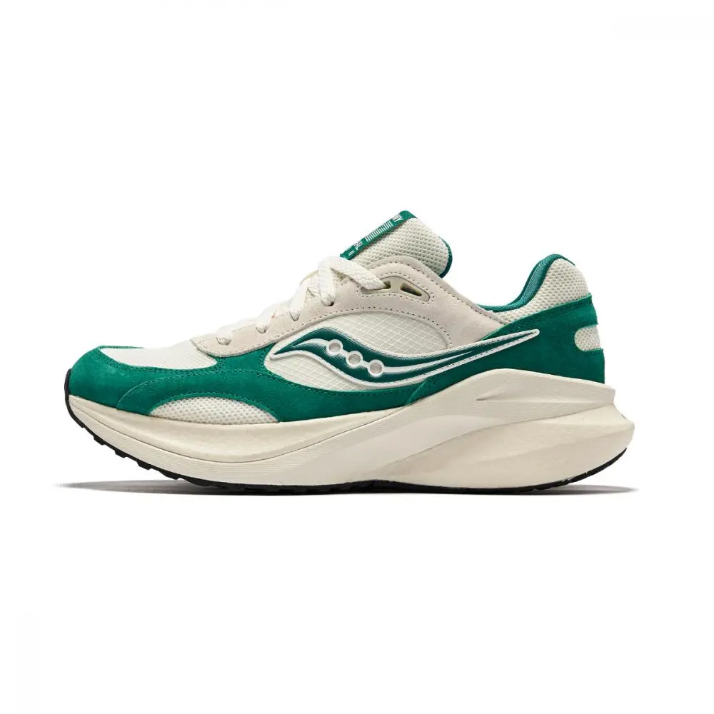 Saucony Low Top Running Shoes Unisex Beige Green