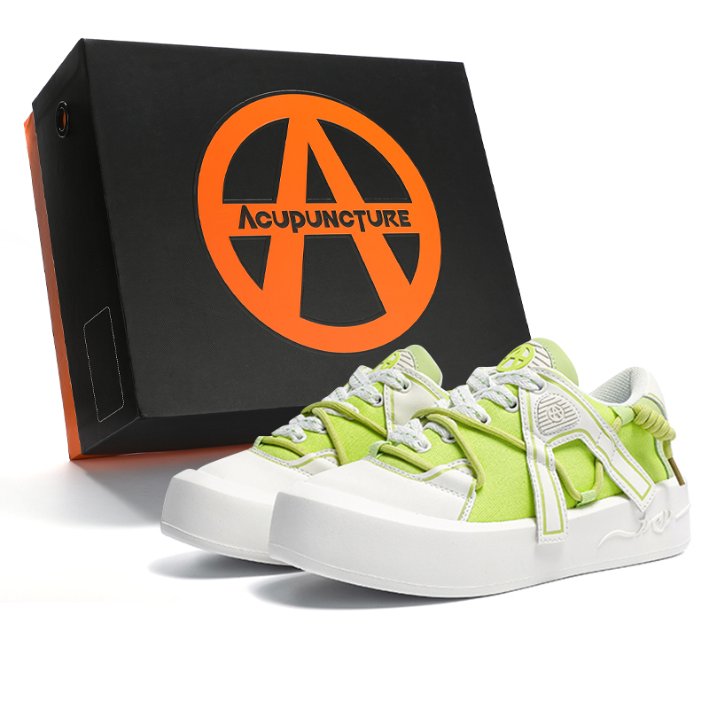 Acupuncture Low-Top Skateboard Shoes Women's Fairy Grass Green Box