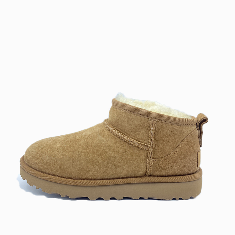 UGG CLASSIC ULTRA MINI Bowknot Warm Slip-Resistant Snow Boots Women's Chestnut Brown
