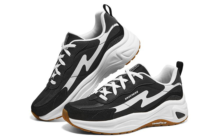 Skechers D'lites Jogger Kadn Siyah Sneakers 'Black White' Women's