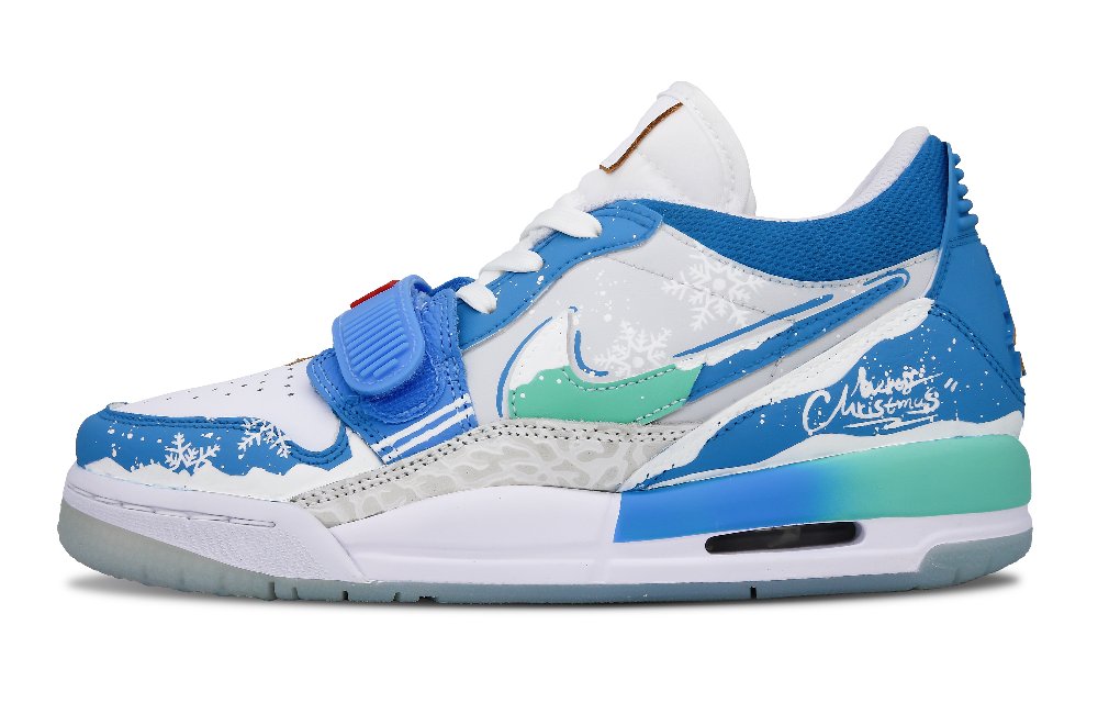Jordan Legacy 312 Low-Top Vintage Basketball Shoes GS Blue Gray White