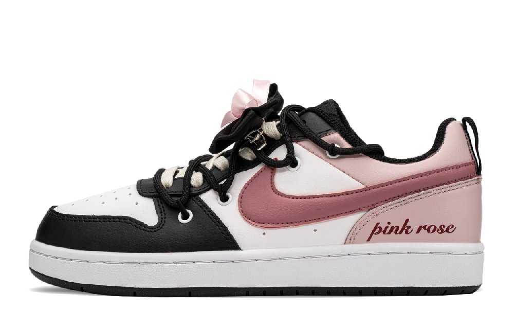 Nike Court Borough Low top Skateboard Shoes GS Black Pink