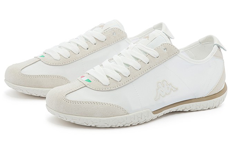 Kappa Shock Absorbers With Slip Resistant And Abrasion Resistant Properties Low Top Casual Shoes Unisex White