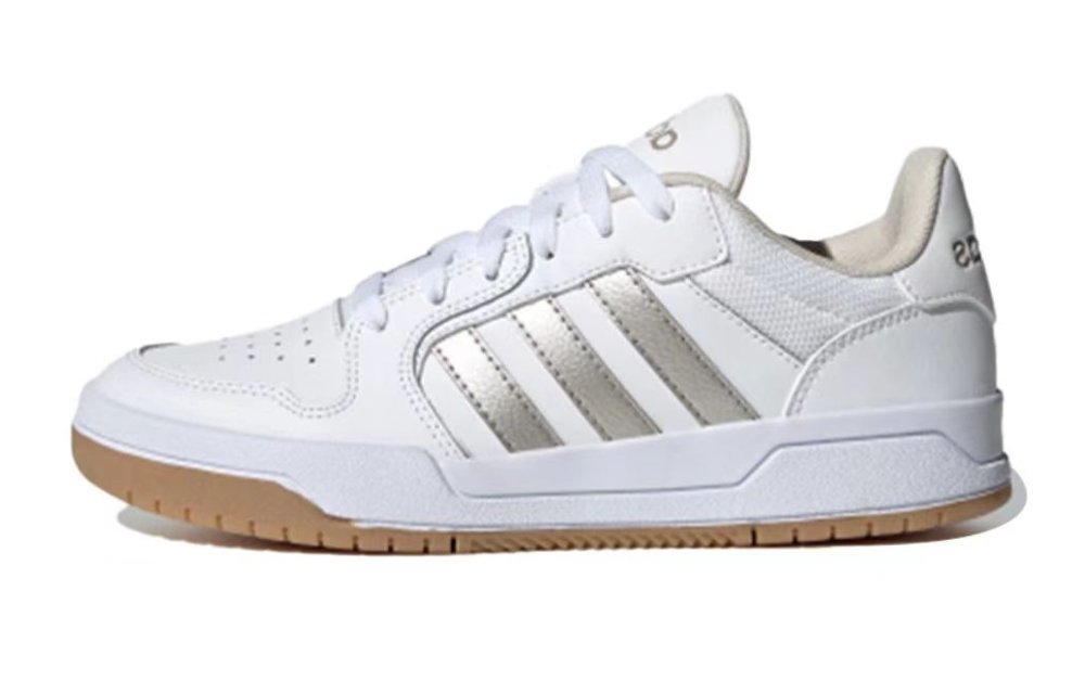 Adidas Neo Entrap Anti-Slip Wear-Resistant Low-Top Skateboard Shoes Women's White Gold
