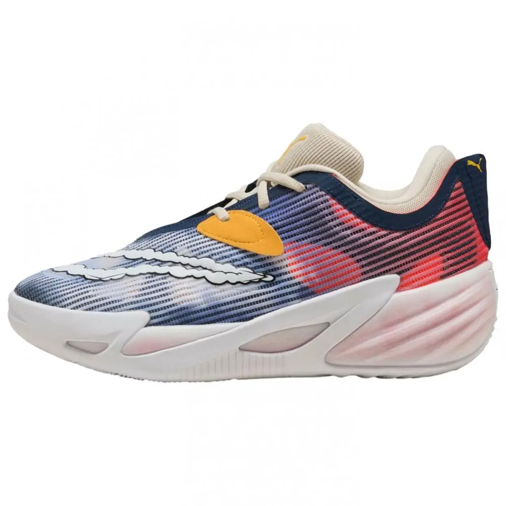 PUMA All Pro Nitro Breathable Support Grip Basketball Shoes Unisex Blue Red