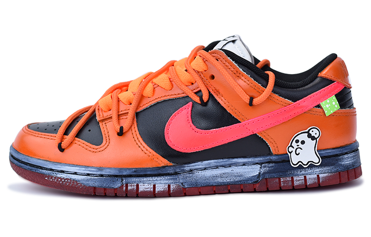 Nike Dunk Slip-Resistant Cushioning Wear-Resistant Low-Top Skateboard Shoes Unisex Orange Pink