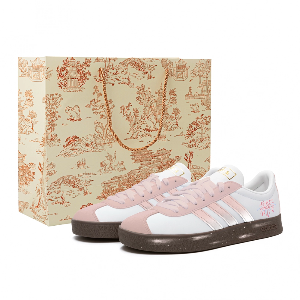 Adidas VL COURT 2.0 Cushioning, Wear Resistant Low top Skateboard Shoes Unisex Pink White