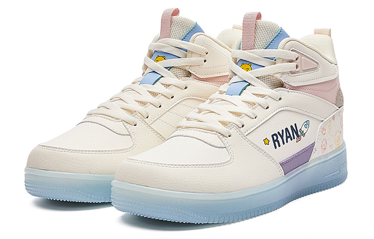 361° Slip-Resistant Cushioning High-Top Skateboard Shoes Women's White