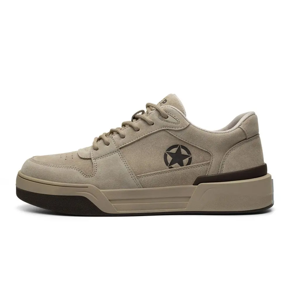 JEEP SPIRIT Abrasion Resistant, Lightweight, And Breathable Low Top Skateboard Shoes Men's Amber Brown