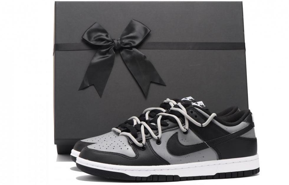 Nike Dunk Low Coverage Slip Resistant Impact Resistance Wear Resistant Low Top Skateboard Shoes Men's Black Gray