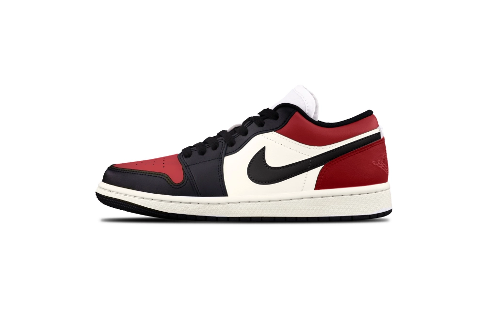 Jordan Air Jordan 1 Cushioning, Wear Resistant Low top Vintage Basketball Shoes Unisex Black Red