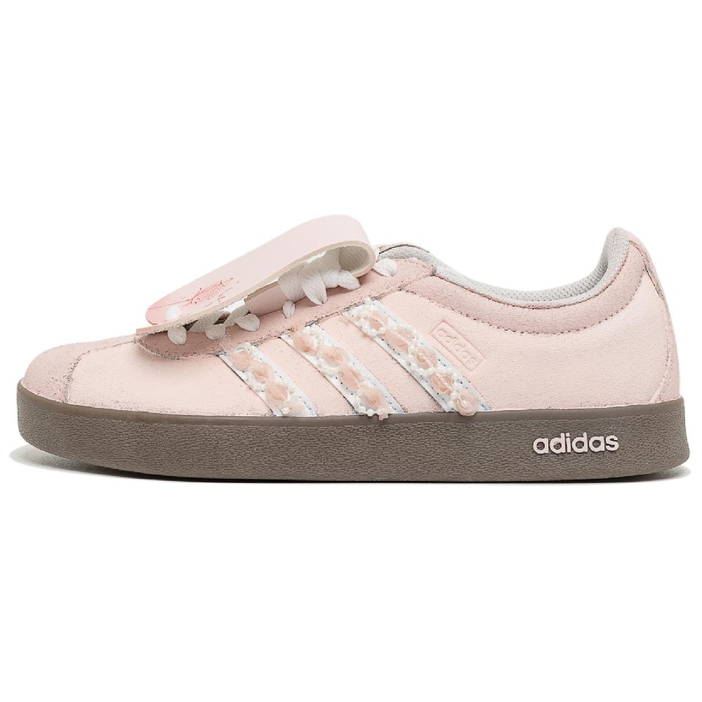 Adidas Neo VL Court Slip-Resistant Cushioning Wear-Resistant Low-Top Skateboard Shoes Unisex Pink