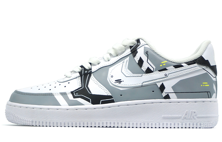 Nike Air Force 1 Anti Slip Wear Resistant Low Top Skateboard Shoes Unisex Black White Gray