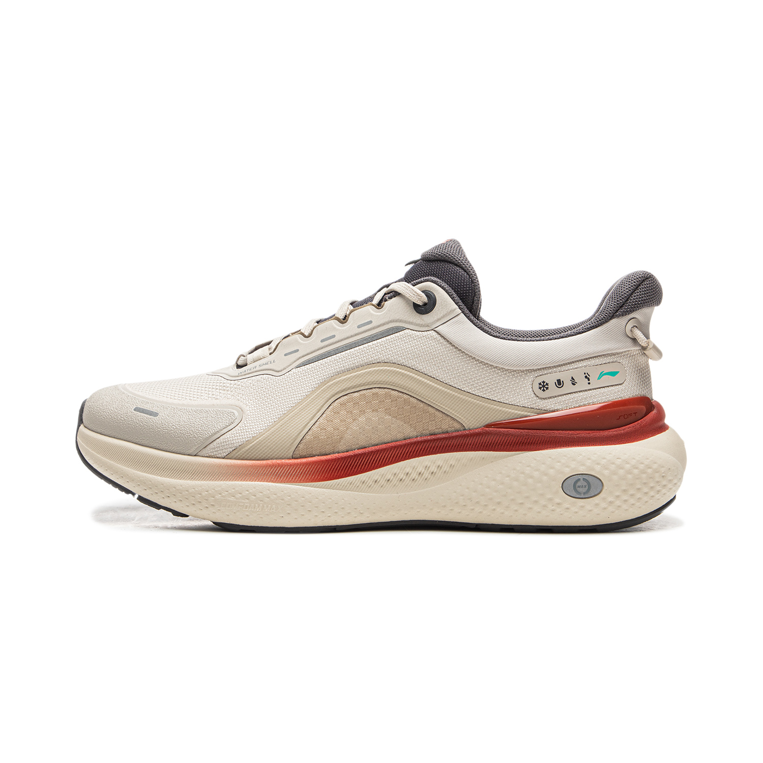 LiNing Slip Resistant Height Increasing Cushioning Abrasion Resistant Low top Casual Shoes Men's White Gray
