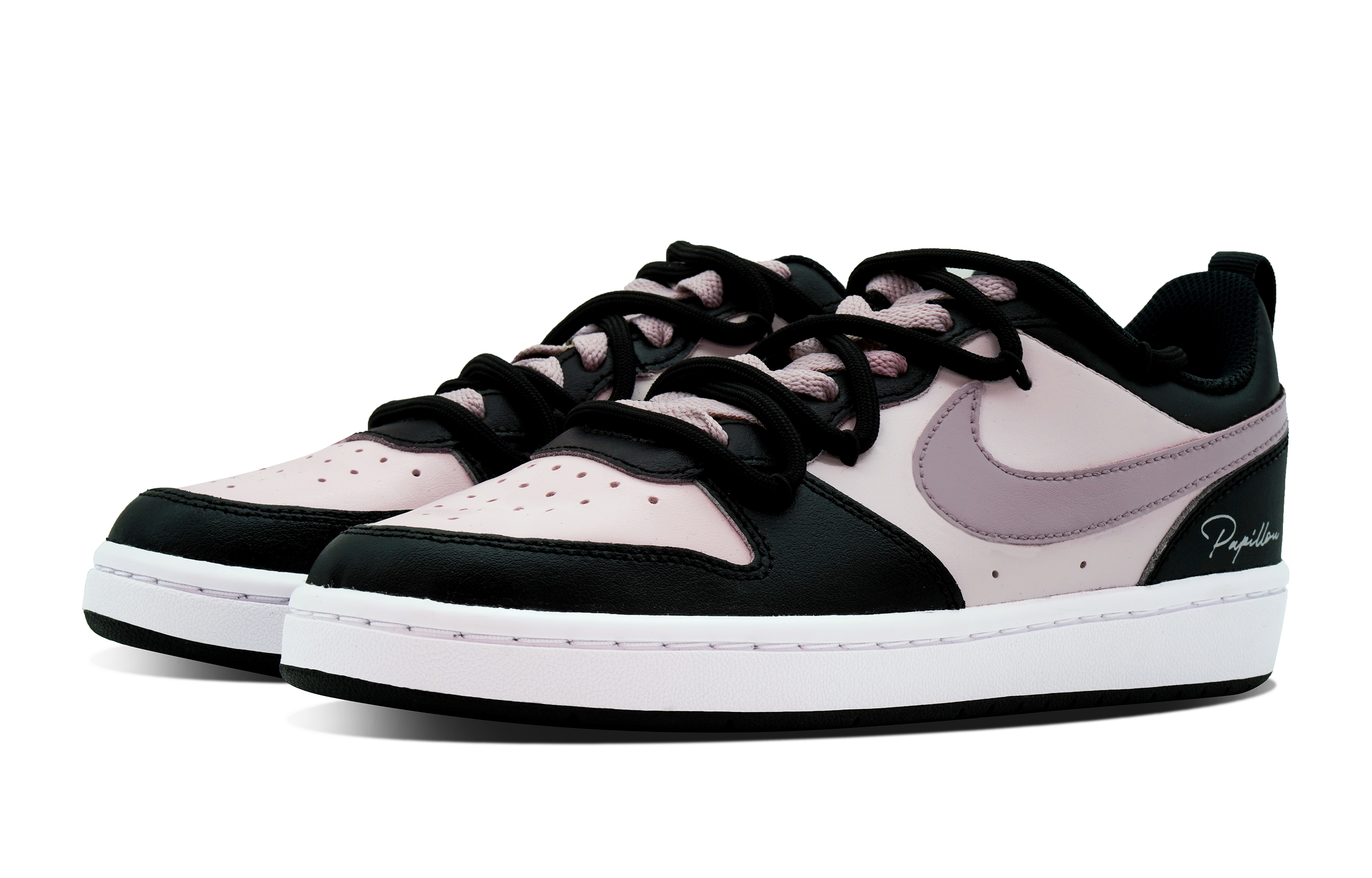 Nike Court Borough DEER Black Rose Raspberry Slip Resistant Abrasion Resistant Low top Skateboard Shoes GS Black Pink купить в интернет-магазине Yoocart с быстрой доставкой по России.