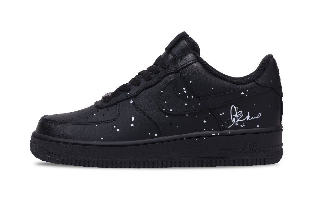 Nike Air Force 1 Black Warrior Anti Slip Wear Resistant Low Top Skateboard Shoes Unisex Black