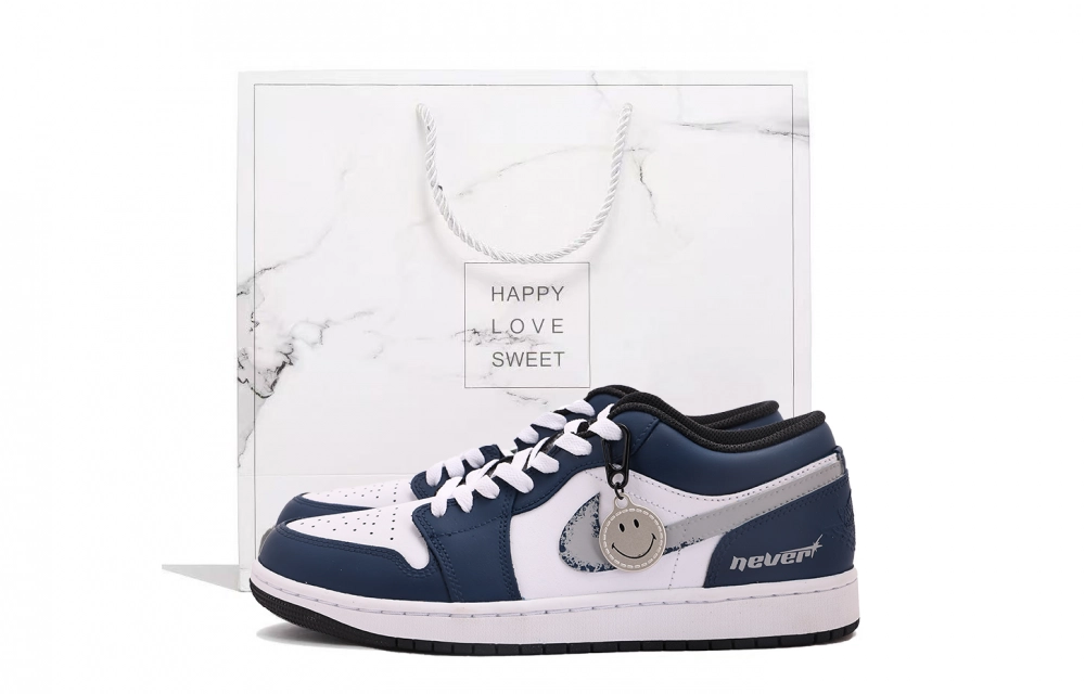 Jordan Air Jordan 1 Low top Vintage Basketball Shoes Unisex Blue White