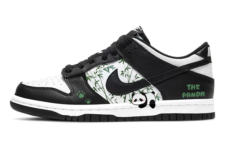 Nike Dunk Anti-Slip Wear-Resistant Low-Top Skateboard Shoes Men's Black White