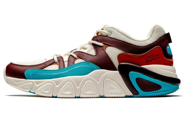 361° Cushioning, Slip Resistant, And Abrasion Resistant Low Top Chunky Sneakers Men's White Brown Blue