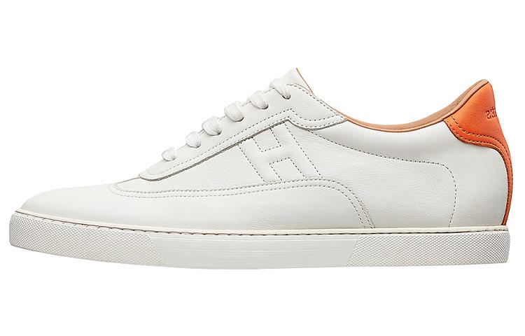HERMES Quicker Low Top Stylish Skateboarding Shoes Men's White Orange