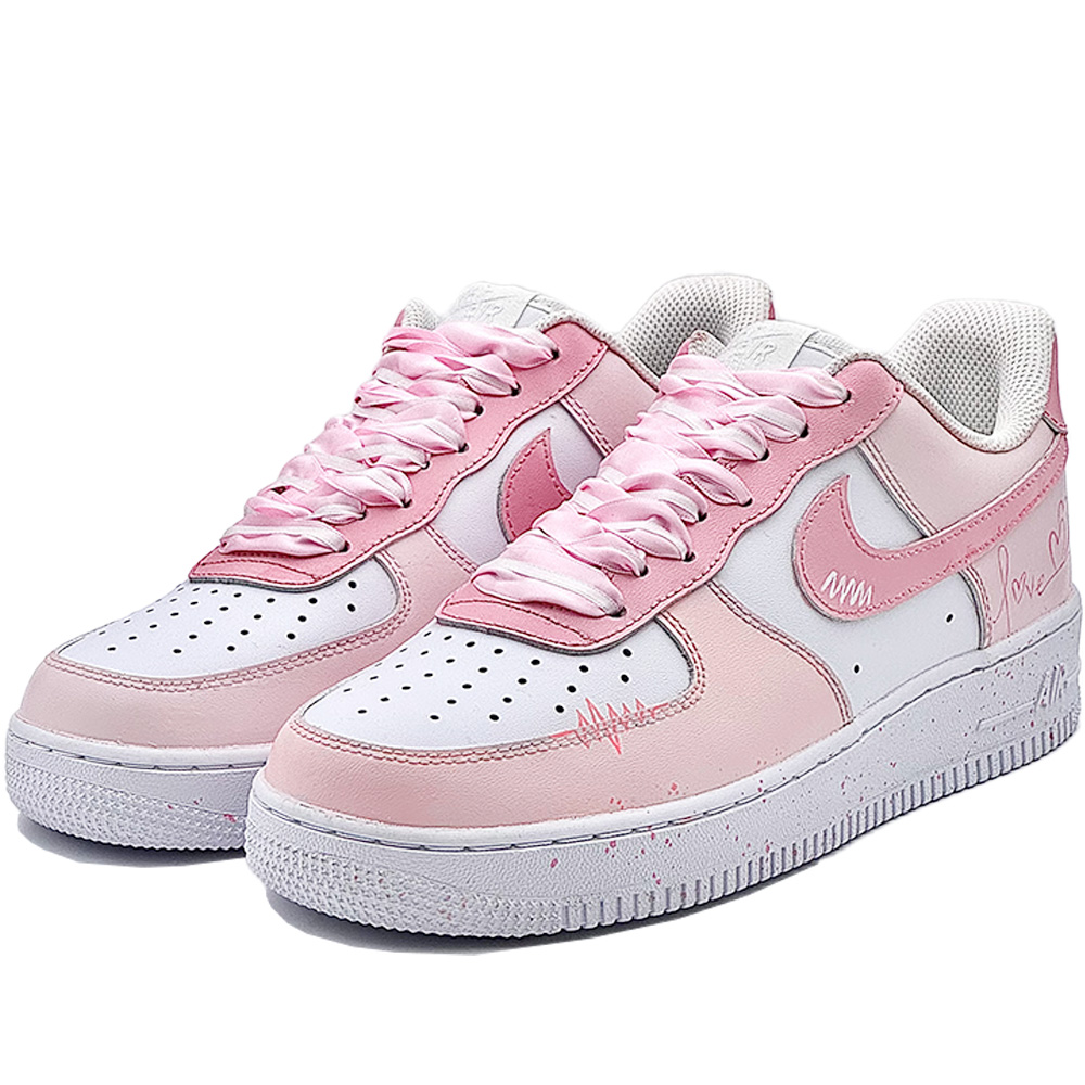 Nike Air Force 1 Heart Icon Abrasion Resistant Low top Skateboard Shoes Unisex Pink White купить в интернет-магазине Yoocart с быстрой доставкой по России.