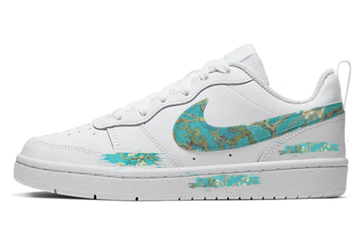 Nike Court Borough Low Low-Top Skateboard Shoes GS White