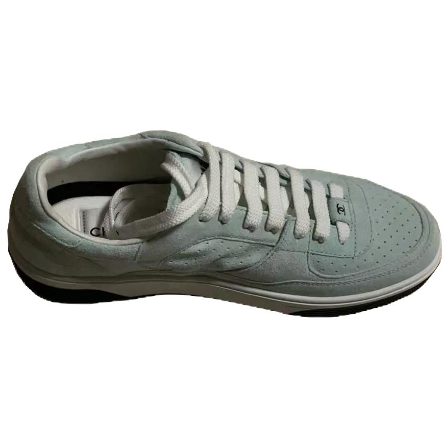 CHANEL Low top Skateboard Shoes Women's Blue Green