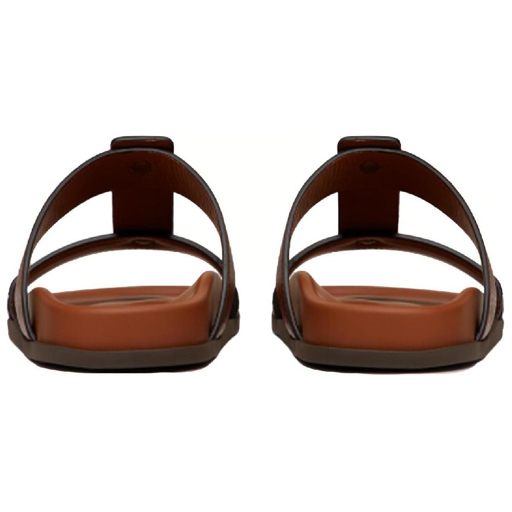 Valentino Roman Stud Slide Slippers Men's Brown