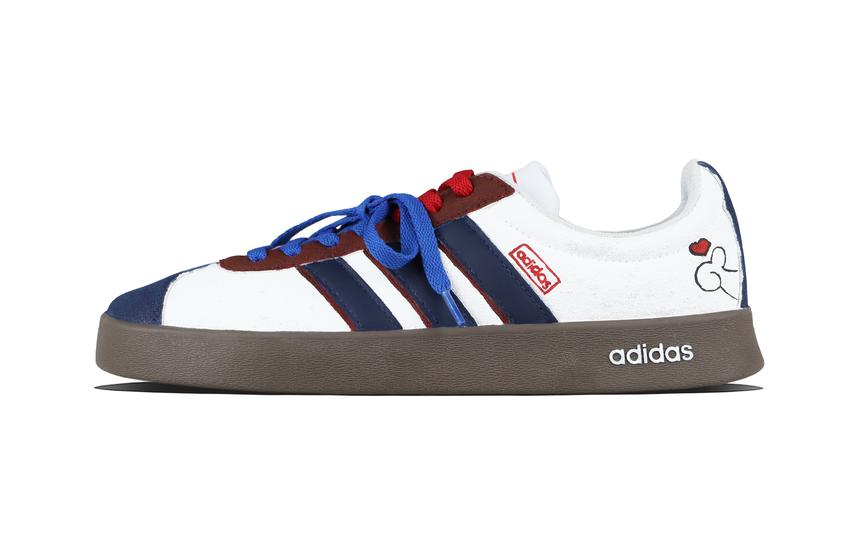 Adidas VL COURT 2.0 Love Confession Cushioning, Wear Resistant Low top Skateboard Shoes Unisex Blue
