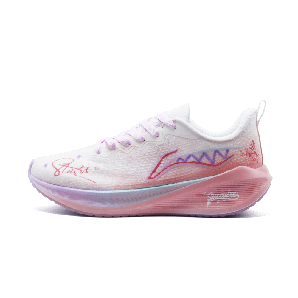 LiNing Wuyue Breathable, Lightweight, Slip Resistant Low Top Casual Running Shoes Women's Pink