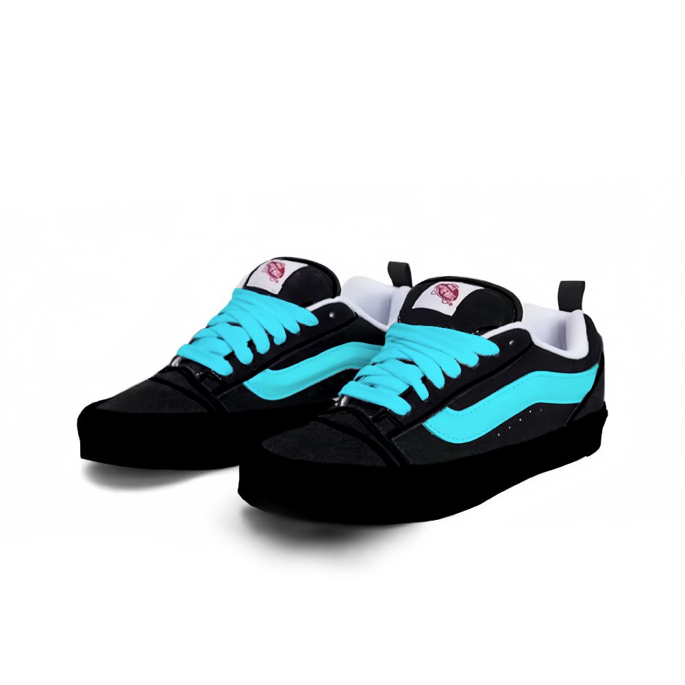 Vans Knu Skool Anti Slip Wear Resistant Low Top Skateboard Shoes Unisex Sky Blue
