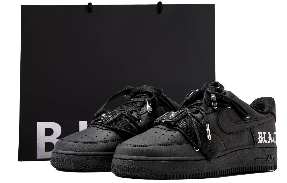 Nike Air Force 1 07 Air Force 1 Slip-Resistant Coverage Low-Top Skateboard Shoes Women's Black Silver