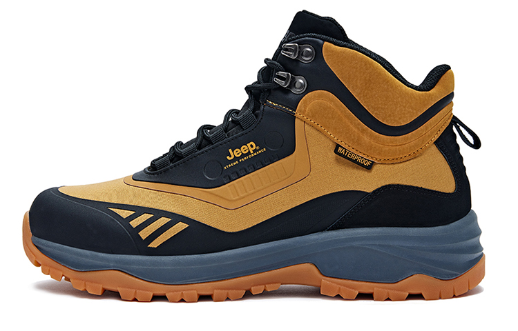 Jeep High Top Outdoor Shoes Unisex Orange Yellow