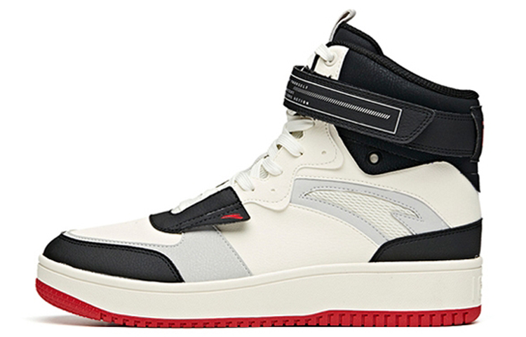 Anta Slip-Resistant High-Top Skateboard Shoes Men's Black White