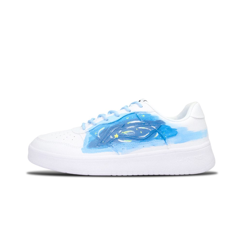 LiNing Pontoon Boats Slip Resistant Abrasion Resistant Low top Skateboard Shoes Unisex White Blue Yellow