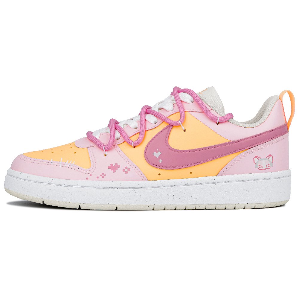 Nike Court Borough Anti-Slip Wear-Resistant Low-Top Skateboard Shoes Women's Orange Pink
