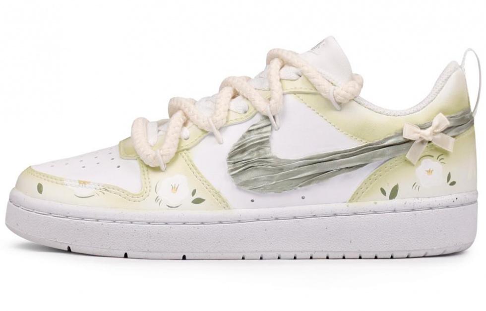 Nike Court Borough Low-Top Skateboard Shoes GS White Green