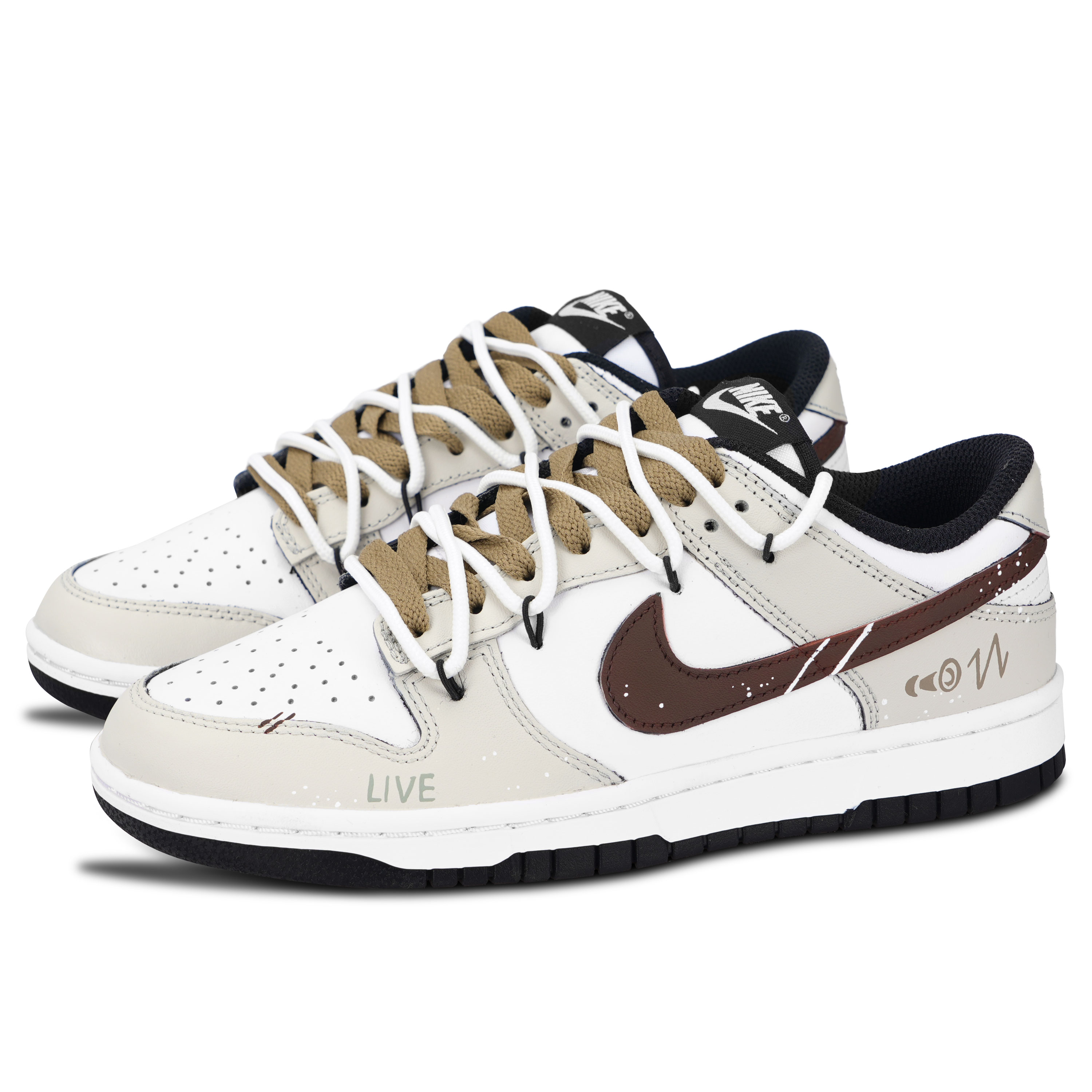 Nike Dunk Black White, American Reporting Black Shoe Box Abrasion Resistant Low top Skateboard Shoes Unisex Beige купить в интернет-магазине Yoocart с быстрой доставкой по России.