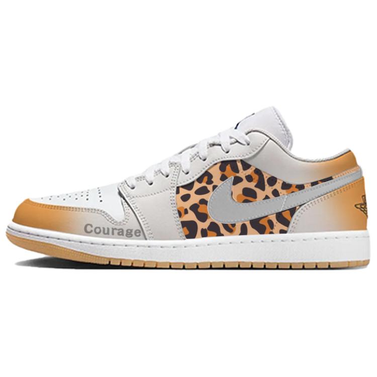 Jordan Air Jordan 1 Abrasion Resistant Breathable Low Top Vintage Basketball Shoes Unisex White