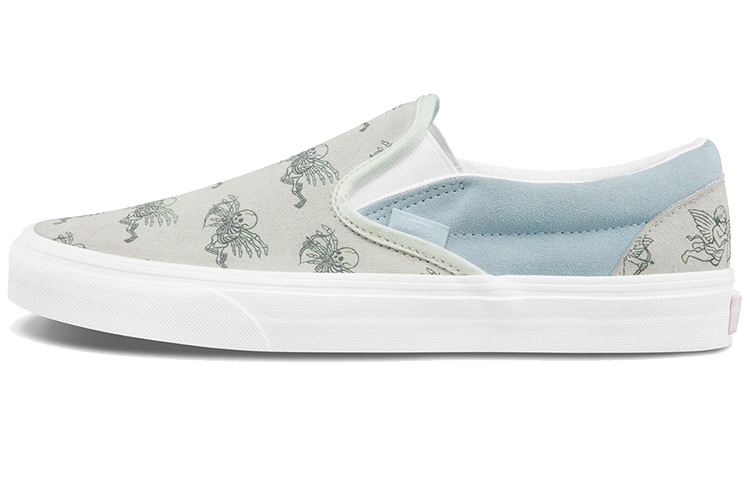 Vans Classic Slip On Shoes For Grey/Blue Women's