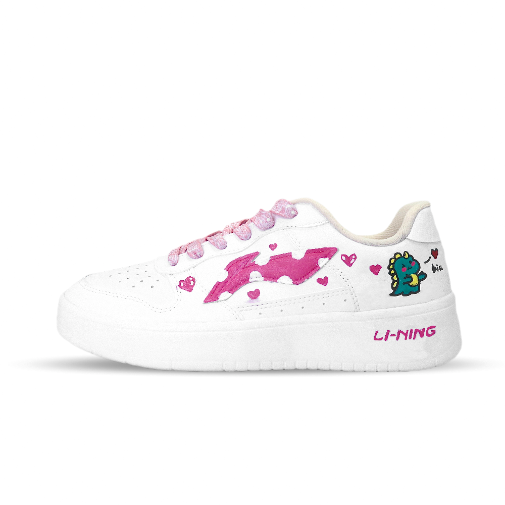 LiNing Pontoon Boats Slip Resistant Cushioning Height Increasing Low top Skateboard Shoes Unisex Pink White Green
